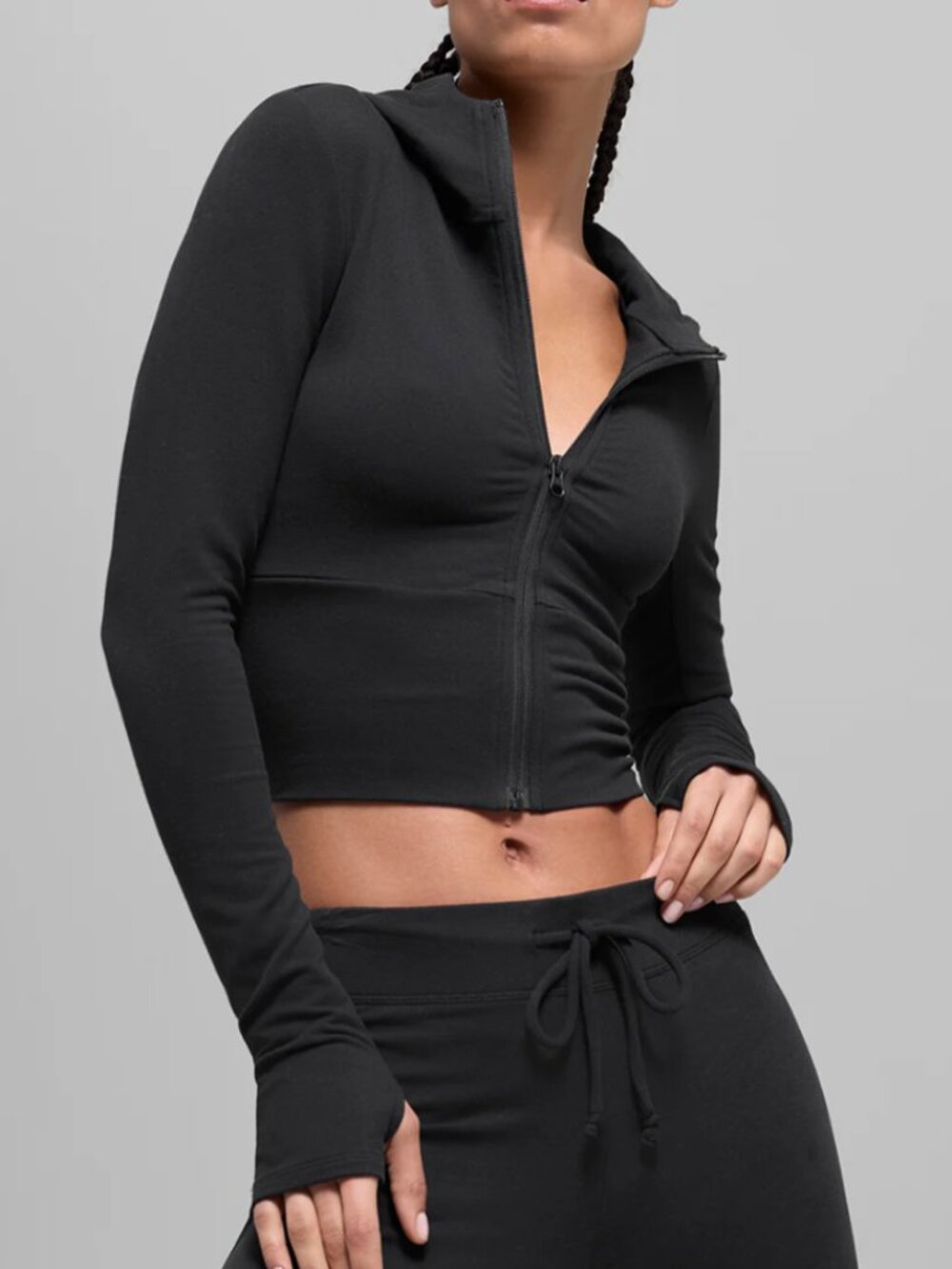 Alo Yoga Sway Full Zip Compression Hoodie In Black - Women's Size XS (NWT)